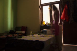 Through the corridor is a singular view of the life in a Paying Guest accomodation for girls in New Delhi. Photographer-Prachi Seksaria/ Fseven Photographers
